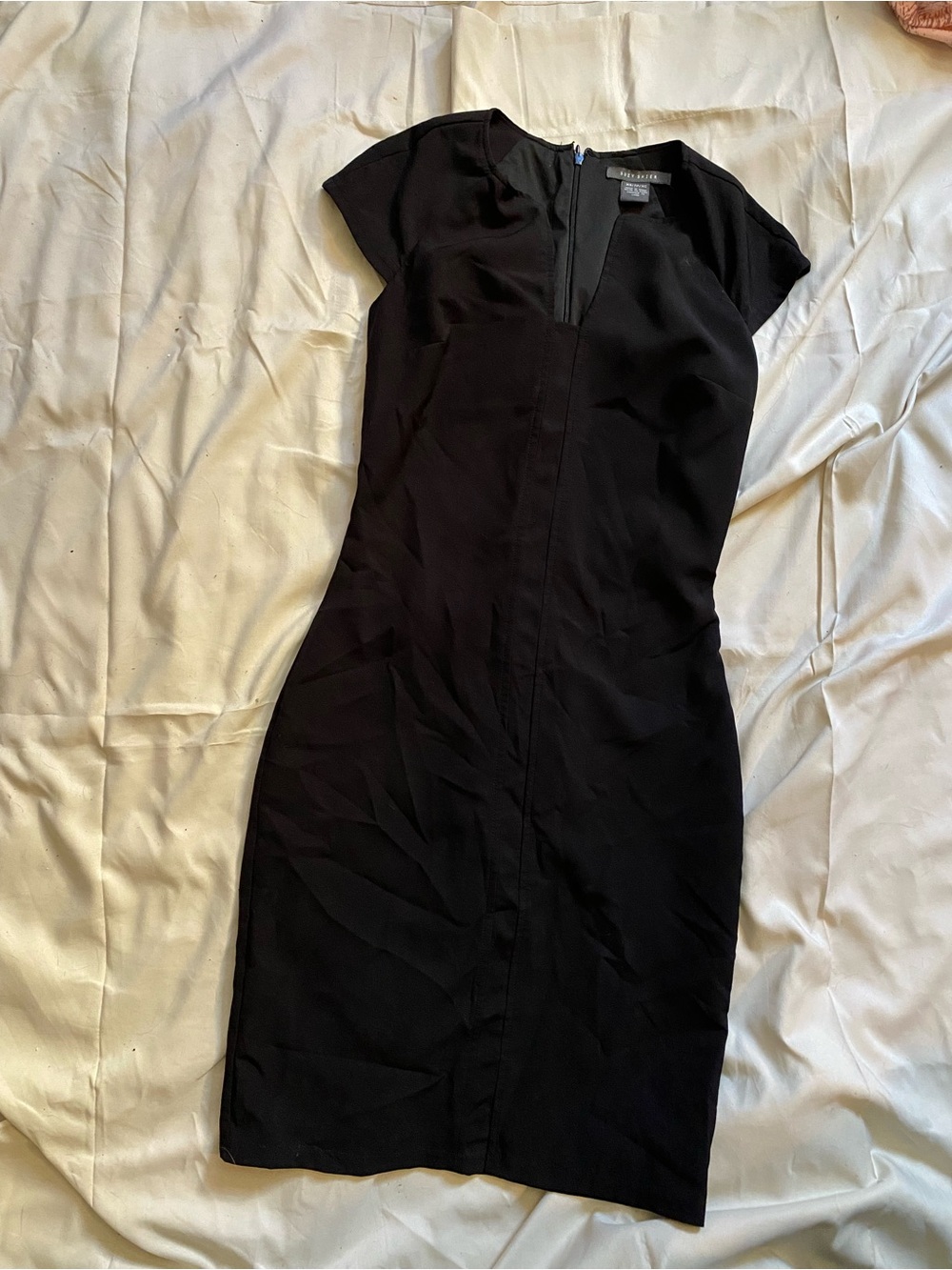 Suzy Shier Black Midi Sheath Dress